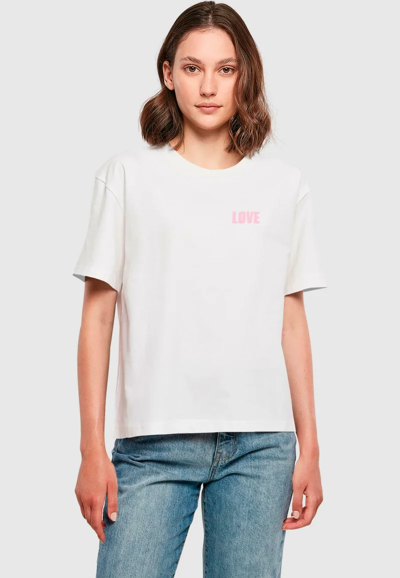 Mister Tee ALL WE NEED IS LOVE TEE – T-Shirt Print – White – Bild 3
