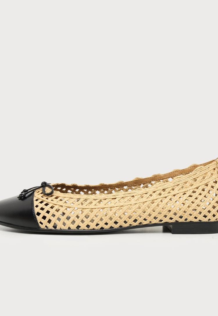 Tory Burch CAP-TOE BALLET - Ballerina Shoes - natural/black - Image 4