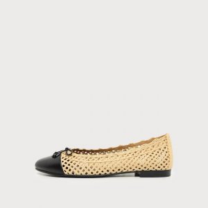Tory Burch CAP-TOE BALLET - Ballerina Shoes - natural/black