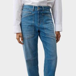 OPUS PANTS MID RISE - Straight Leg Jeans - mid blue