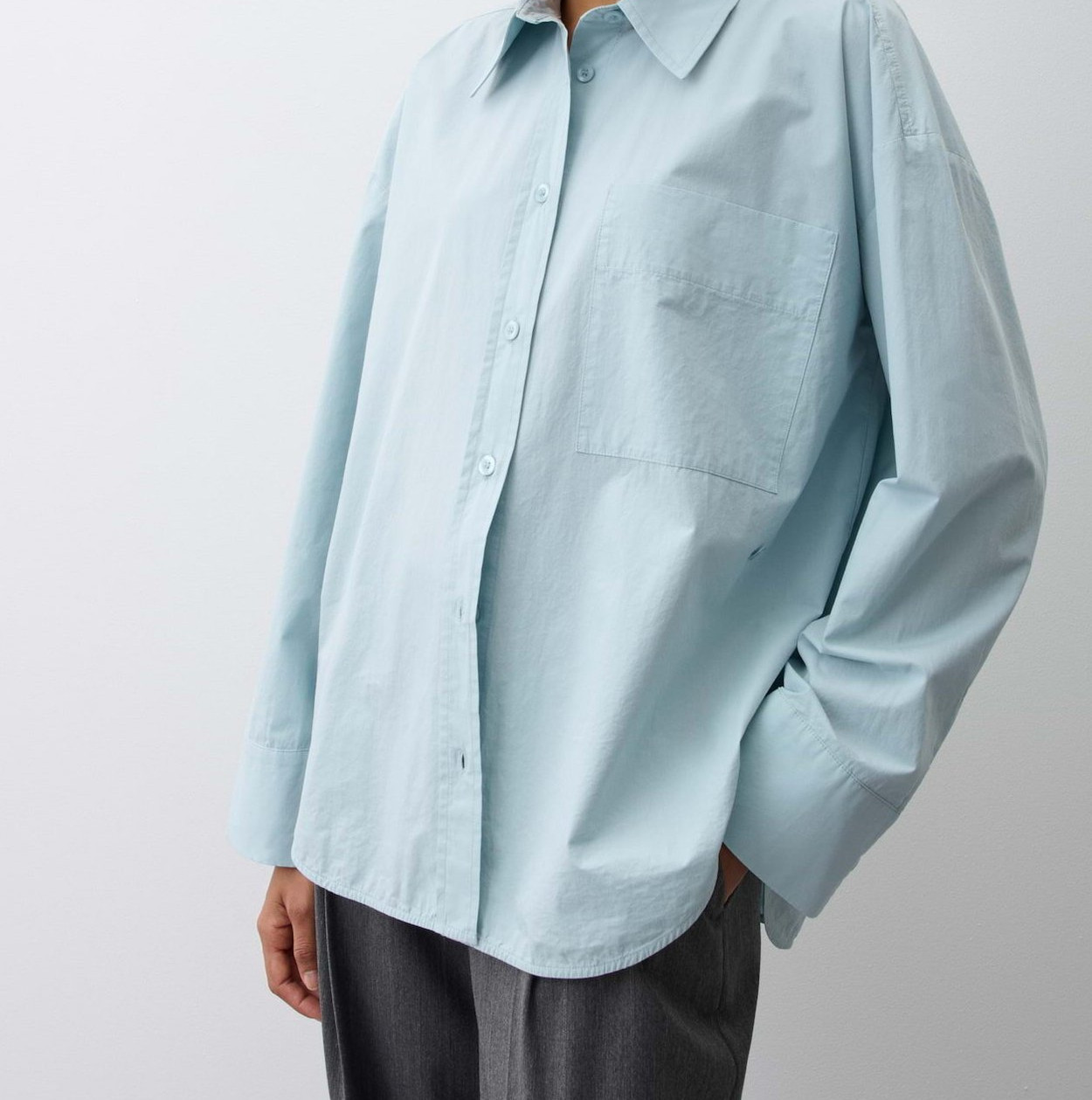 OPUS PANTS LANGARMBLUSE FADY - Button-Down Blouse - dusty aqua – Bild 3