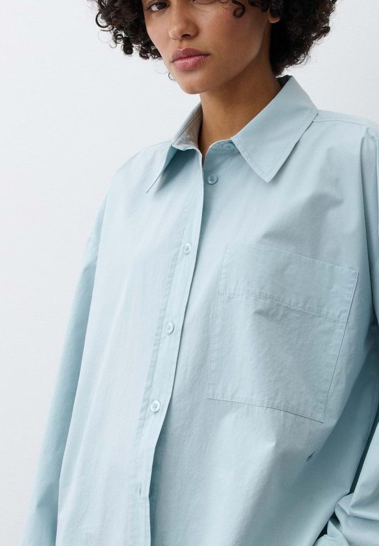 OPUS PANTS LANGARMBLUSE FADY - Button-Down Blouse - dusty aqua – Bild 4