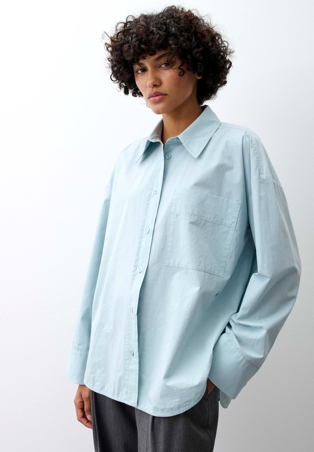 OPUS PANTS LANGARMBLUSE FADY - Button-Down Blouse - dusty aqua – Bild 5