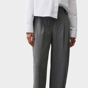 OPUS PANTS CITY PANTS METTA - Trousers - quiet grey