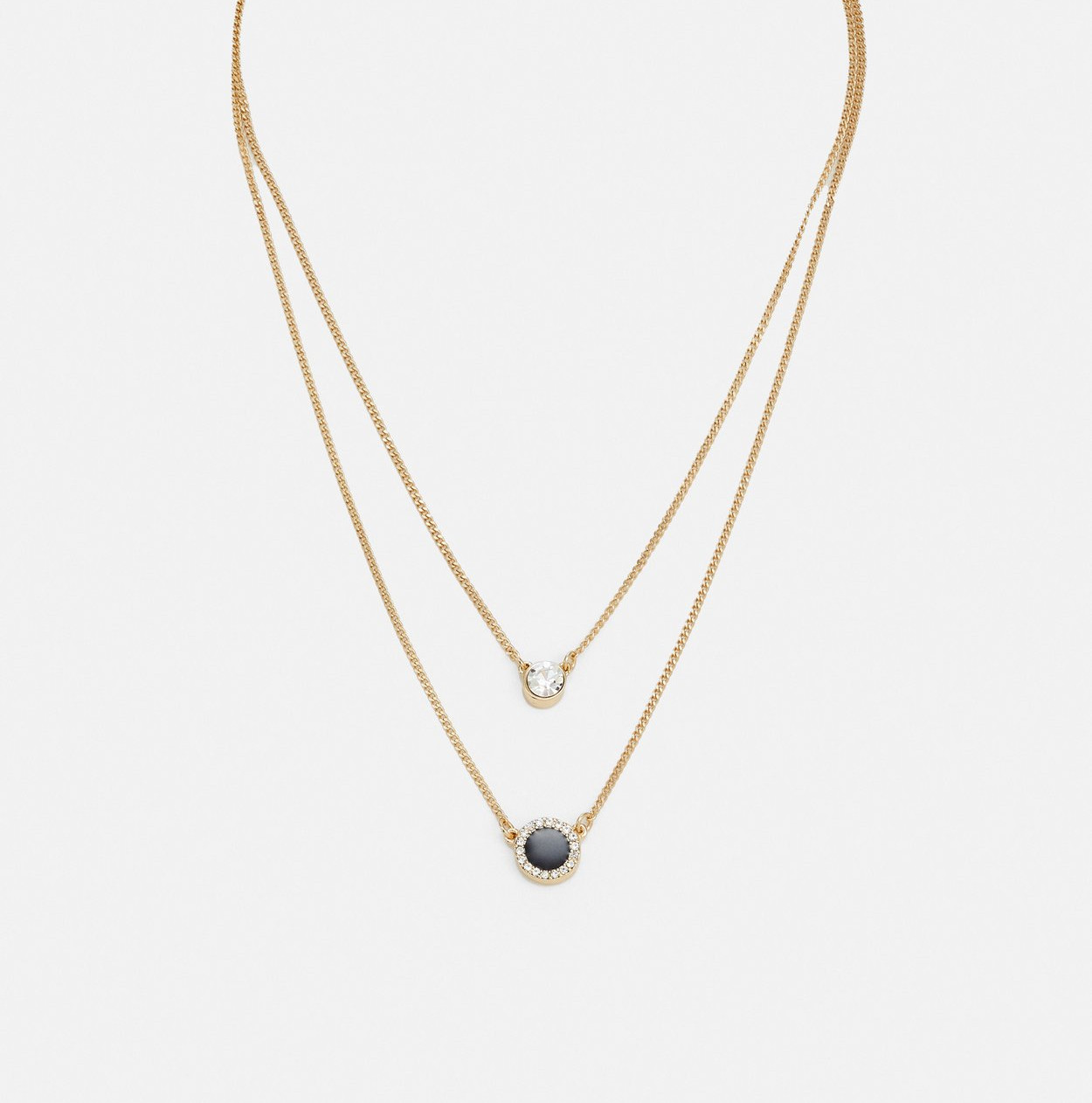 DKNY DOUBLE PENDANT - Necklace - black/gold-coloured – Bild 3