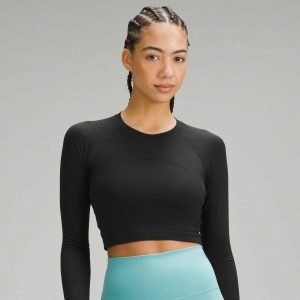 lululemon SWIFTLY TECH CROPPED - Long Sleeved Top - black black